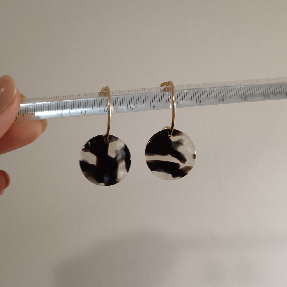 Elegant Shimmery Black and trasparent Dangle Earrings